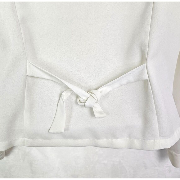 Vintage New York City Blouse Co. Women Ivory Pearl Embellished Blouse Size 14 - Picture 6 of 12